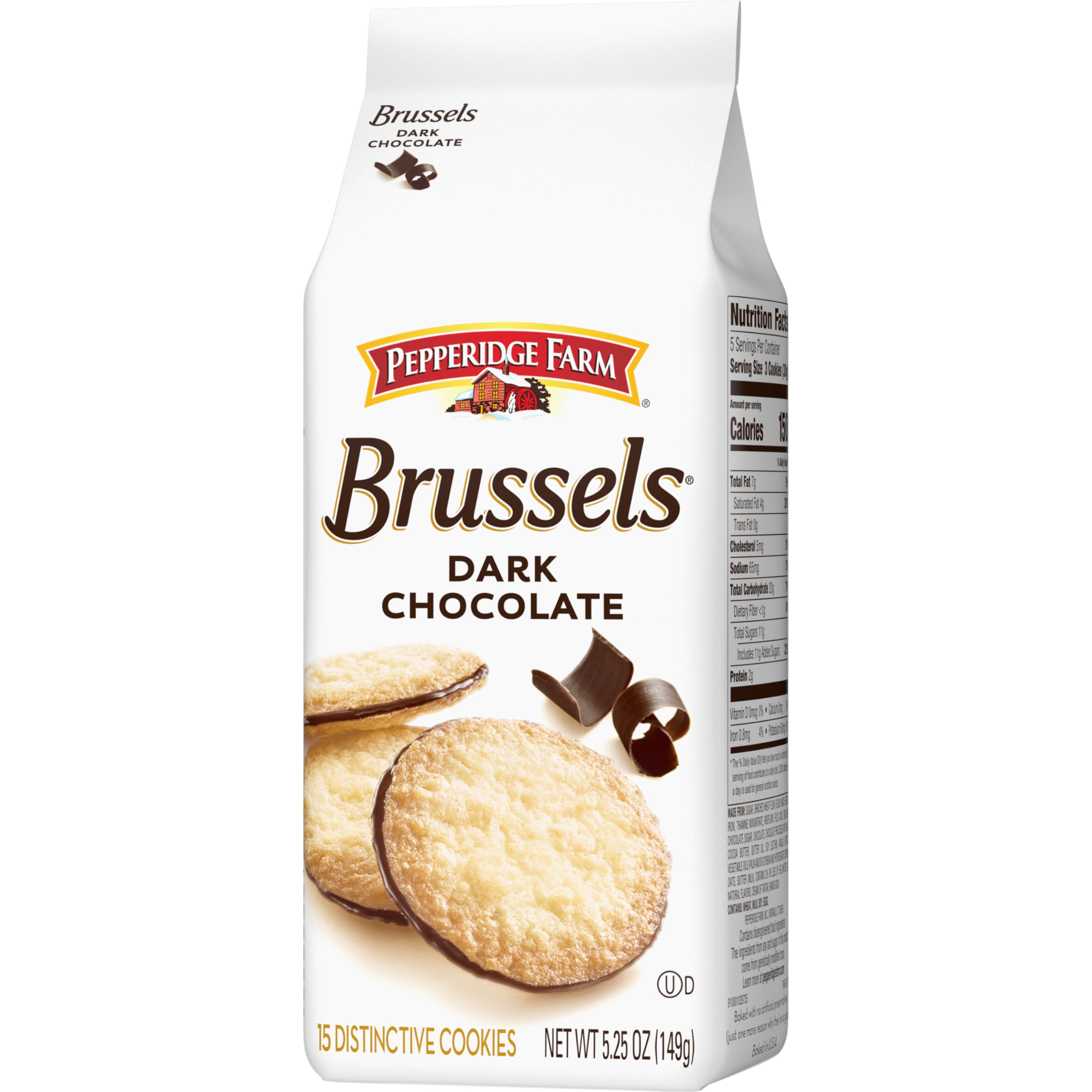 Pepperidge Farm Brussels Dark Chocolate Lace Cookies crumbs hint at comforting snacking.