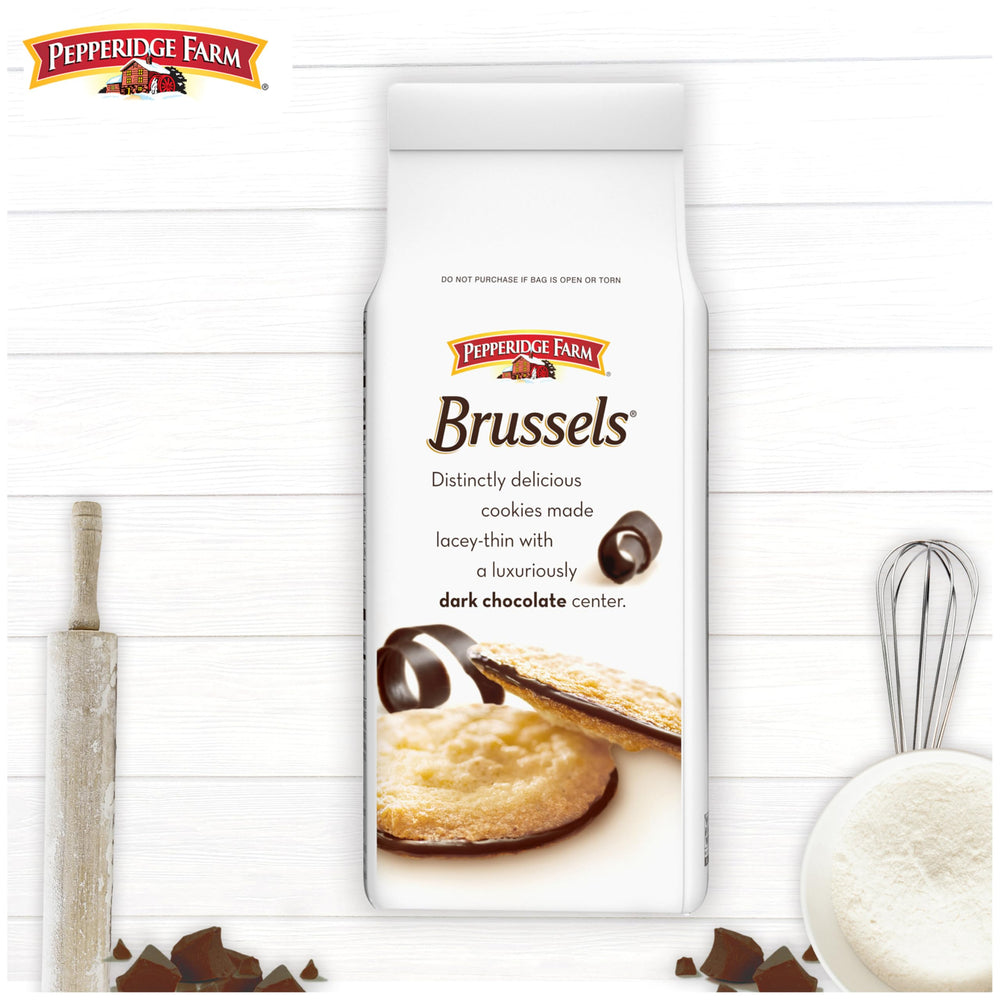 Pepperidge Farm Brussels Dark Chocolate Lace Cookies gift pack, shareable treat.