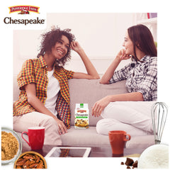 Chesapeake cookie dunked in glass of milk with Pepperidge Farm for enjoyable pairing