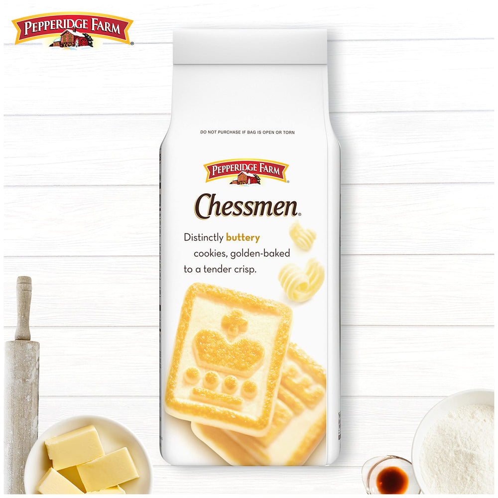 Pepperidge Farm Chessmen Butter Cookies bring European-inspired elegance to any snack.
