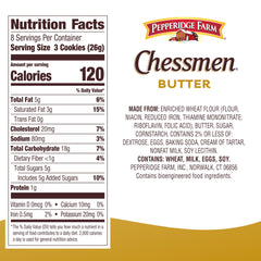 Pepperidge Farm Chessmen Butter Cookies showcase tender crisp texture and rich butter flavor.