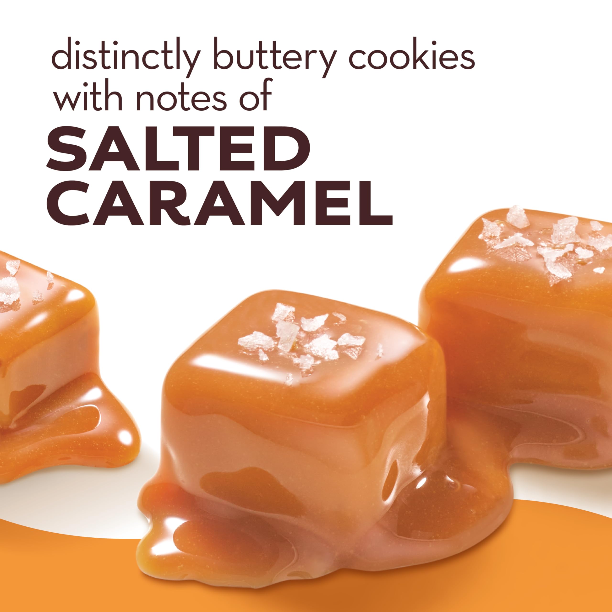 Pepperidge Farm Chessmen salted caramel cookies bag front, convenient 7.25 oz portion