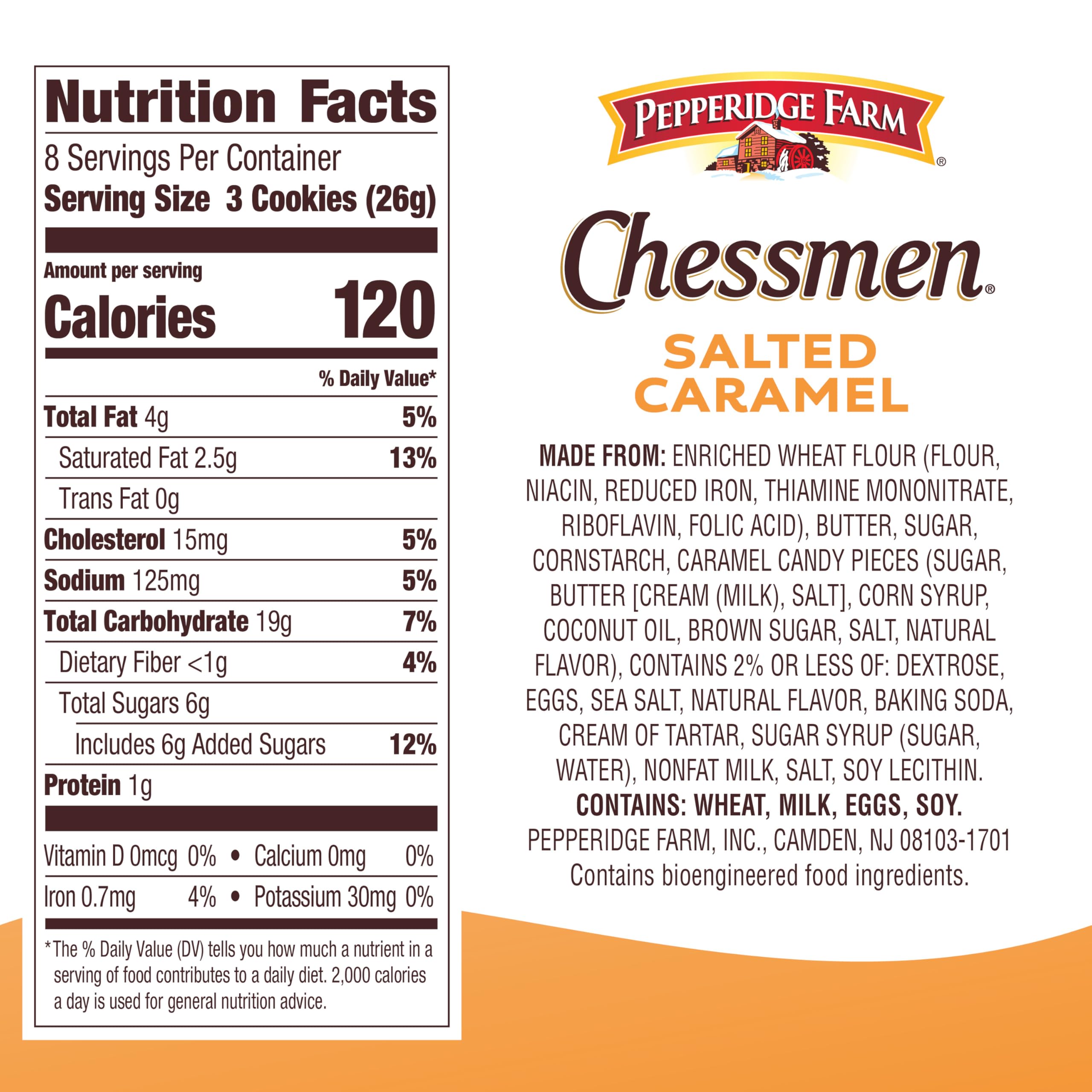 Pepperidge Farm Chessmen salted caramel cookies closeup reveals buttery, crisp texture for savoring