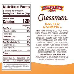 Pepperidge Farm Chessmen salted caramel cookies closeup reveals buttery, crisp texture for savoring