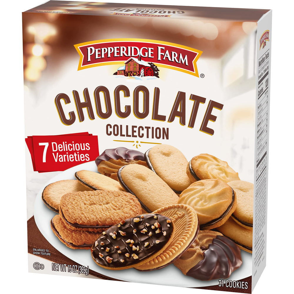 Pepperidge Farm Chocolate Collection assortment image, seven varieties in one box.