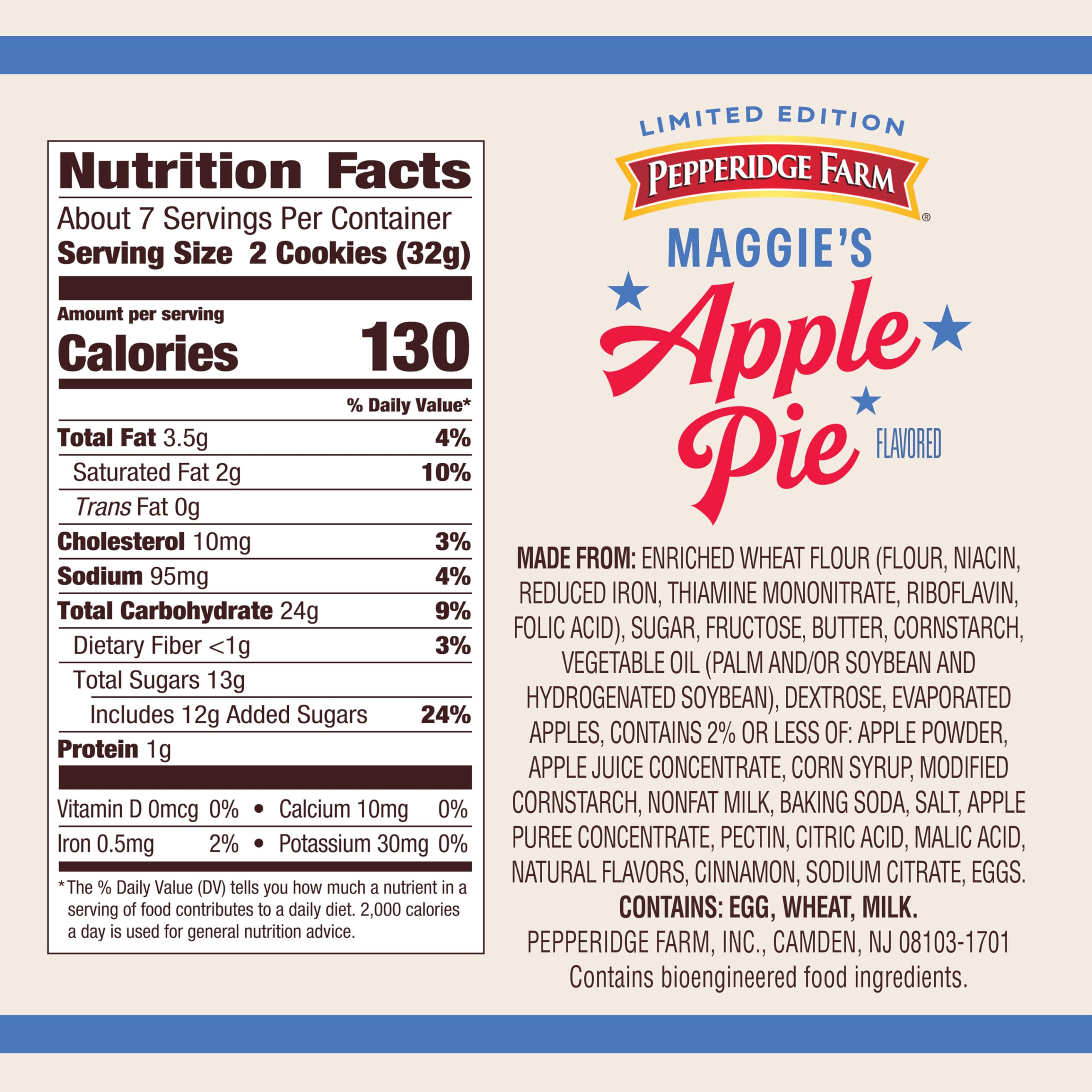 Pepperidge Farm cookie stack close-up showing buttery texture and apple notes