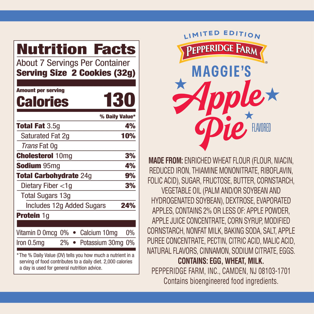 Pepperidge Farm cookie stack close-up showing buttery texture and apple notes