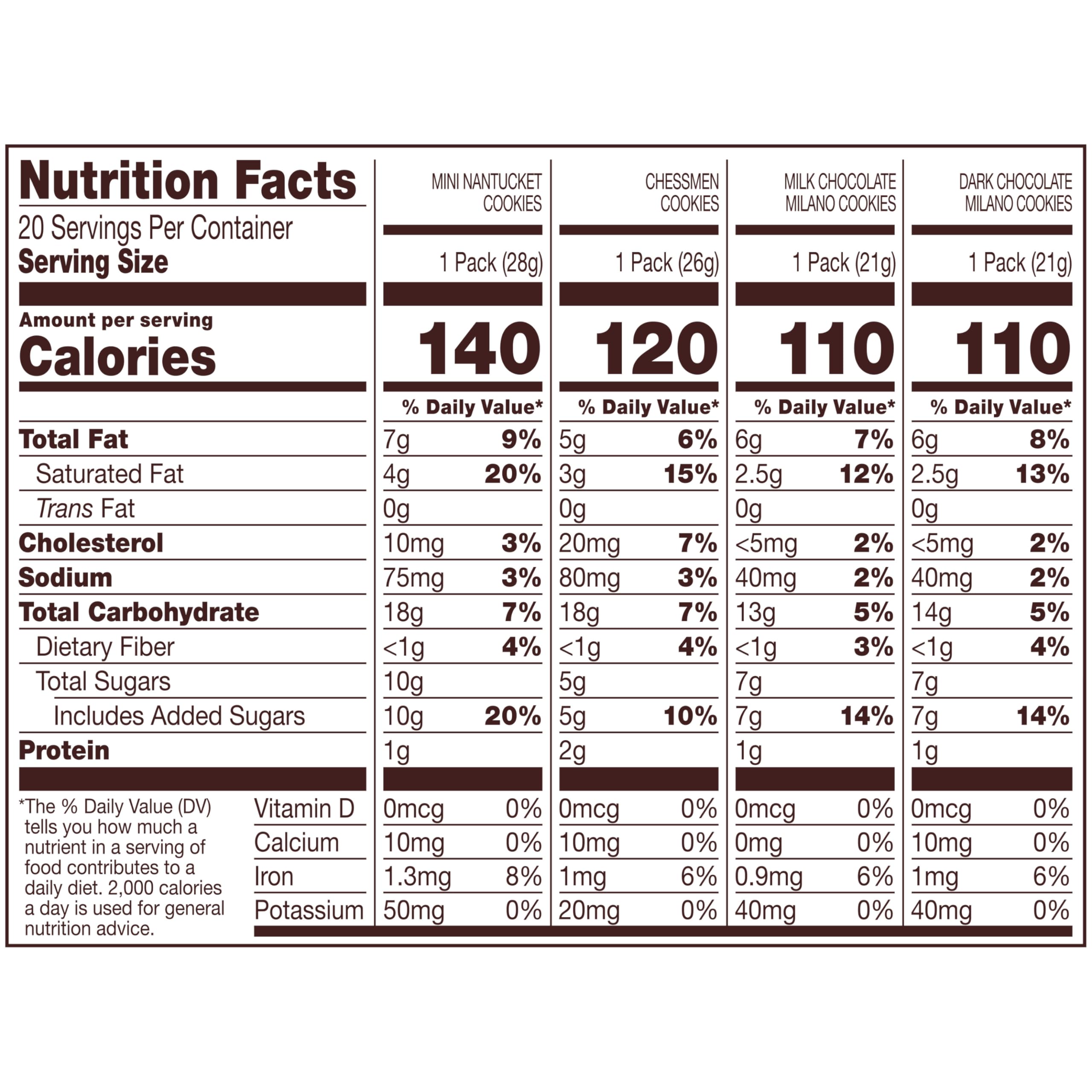 Pepperidge Farm Milano Milk Chocolate cookies in on-the-go snack pack