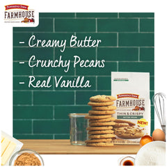 Visual of freshly baked Pepperidge Farm Farmhouse Butter Pecan Cookies emerging from oven