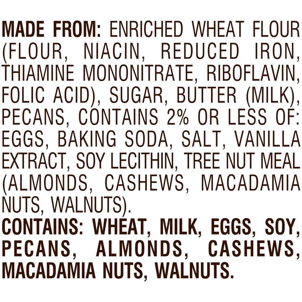 Thin crisp Pepperidge Farm Farmhouse Butter Pecan Cookies with melt-in-your-mouth feel