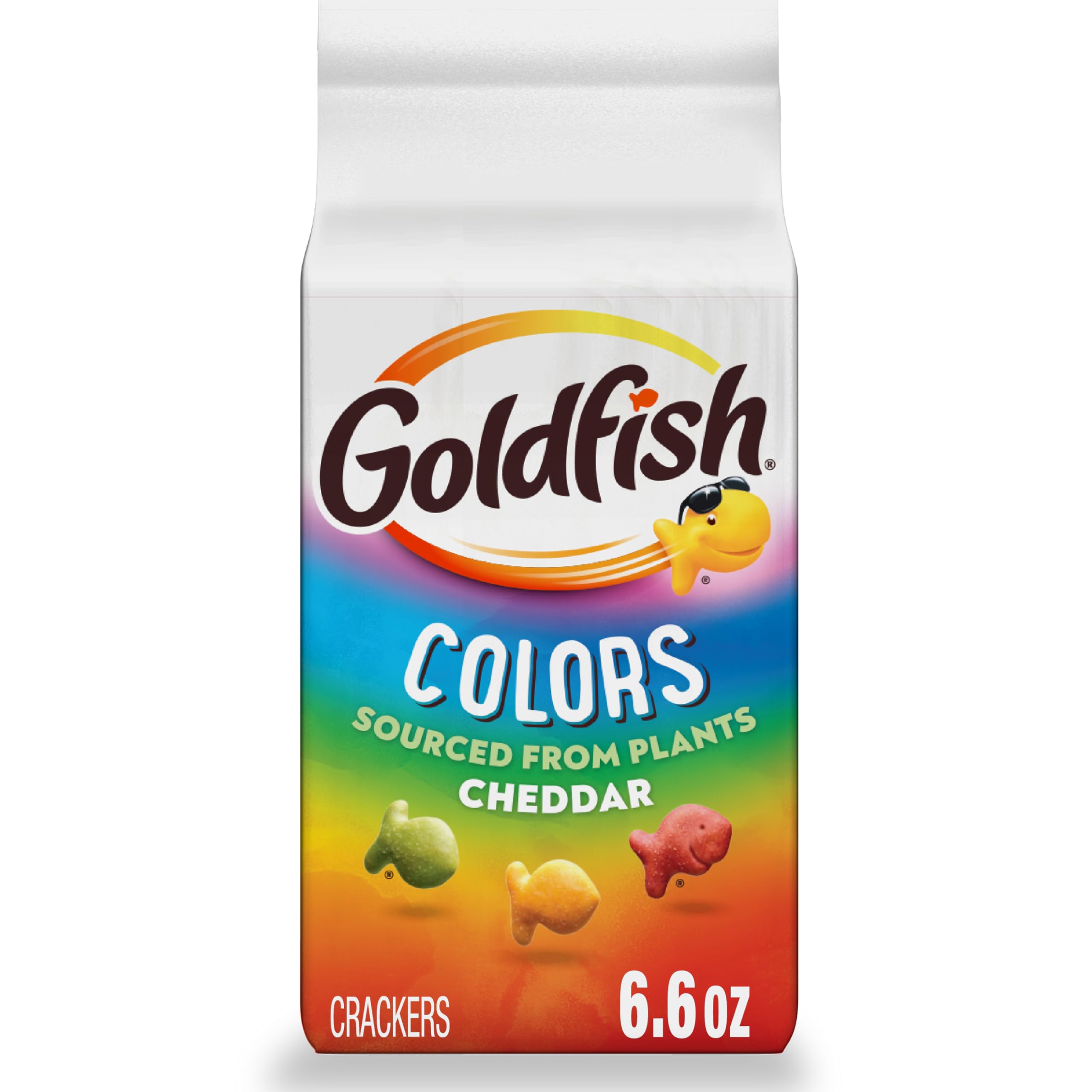 Pepperidge Farm Goldfish Colors Cheddar Crackers vibrant bite-sized crackers for lunchboxes and snacks.