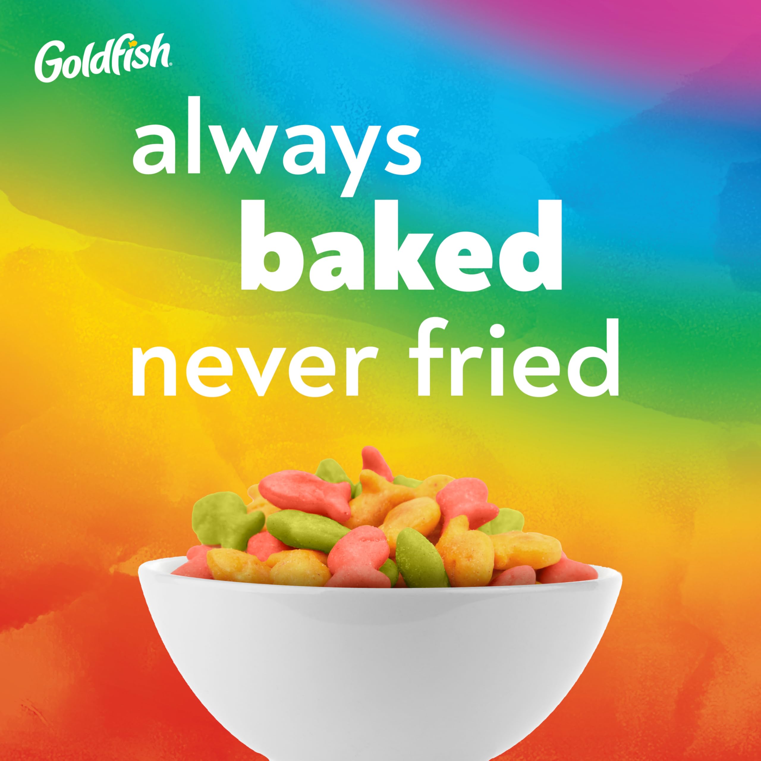 Pepperidge Farm Goldfish Colors Cheddar Crackers as soup crackers for warm bowls.
