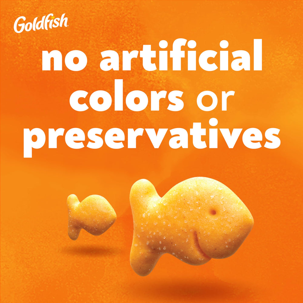 Pepperidge Farm Goldfish handful in hand showing portion size and portability
