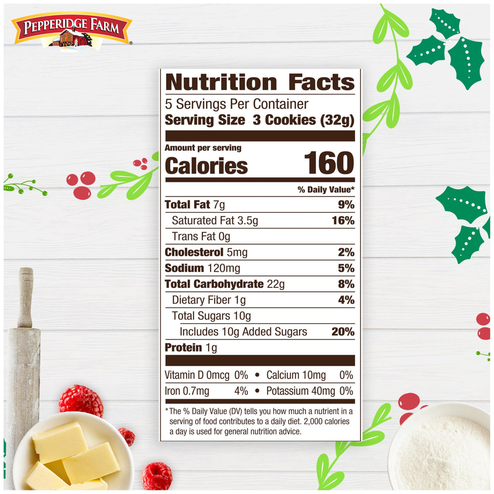pepperidge farm cookie close-up showing shortbread texture, highlights crisp buttery bite