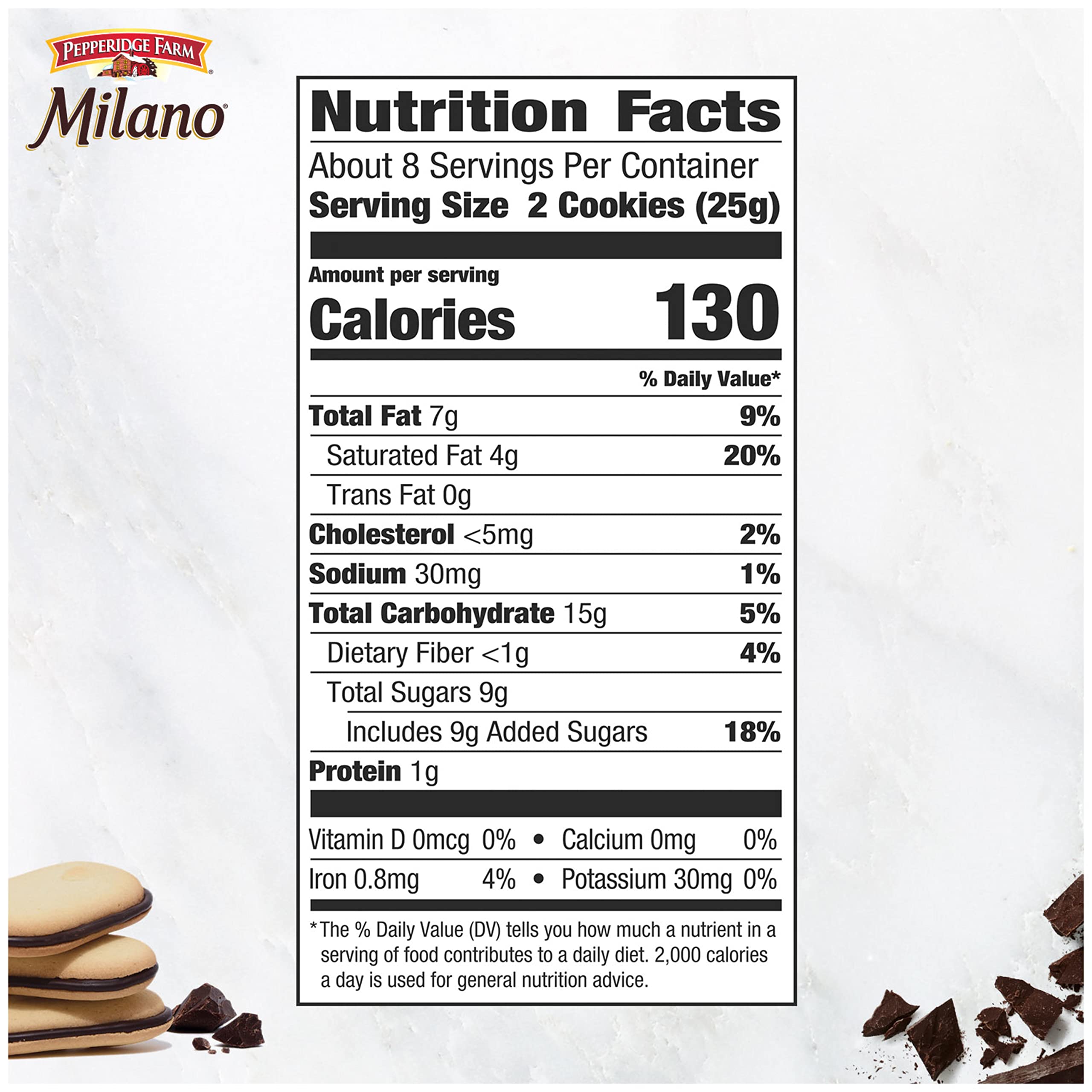 Texture-focused shot of Pepperidge Farm Milano Cookies Chocolate Orange