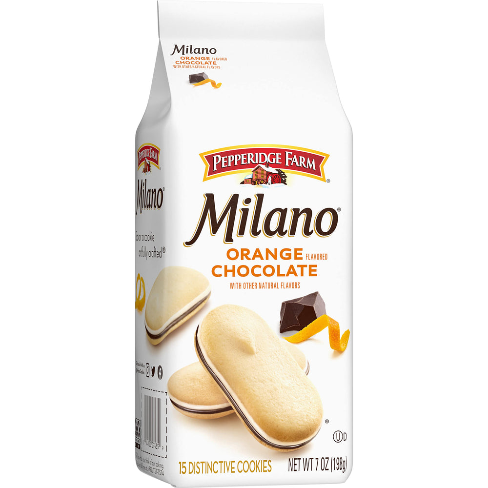 Pepperidge Farm Milano Cookies Chocolate Orange paired with tea or coffee
