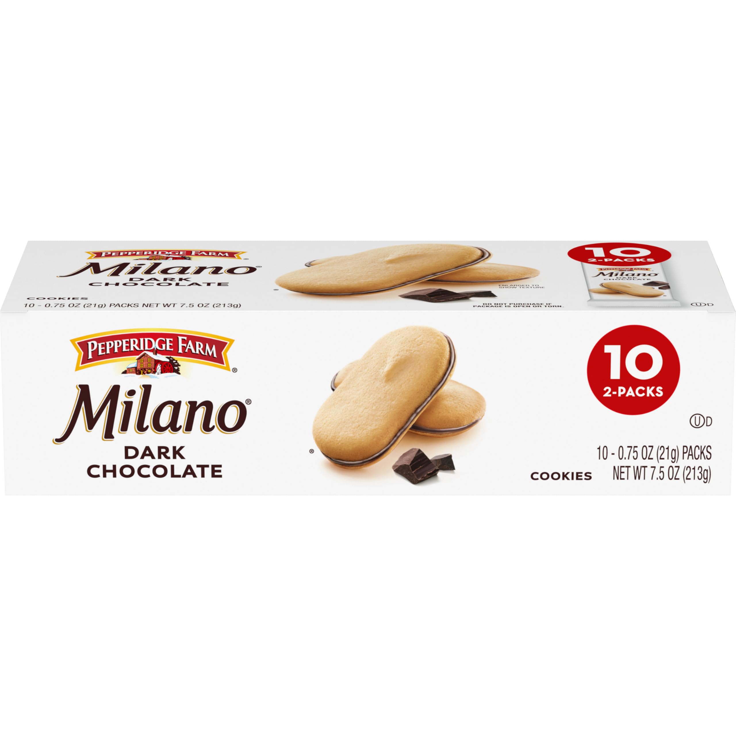 Pepperidge Farm Milano Dark Chocolate box, ideal for a refined afternoon break.