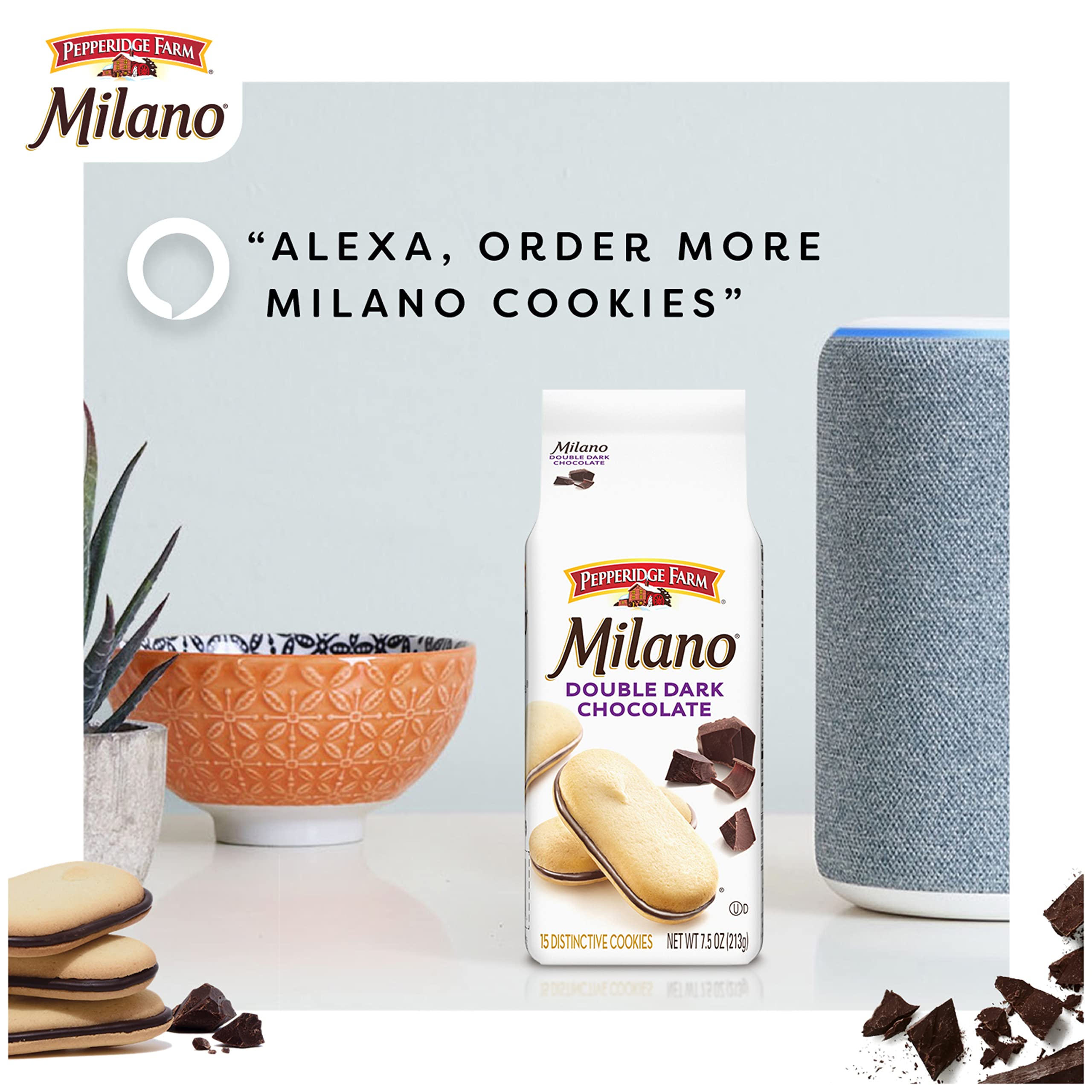 pepperidge farm Milano cookies arranged on a white plate suggesting easy entertaining
