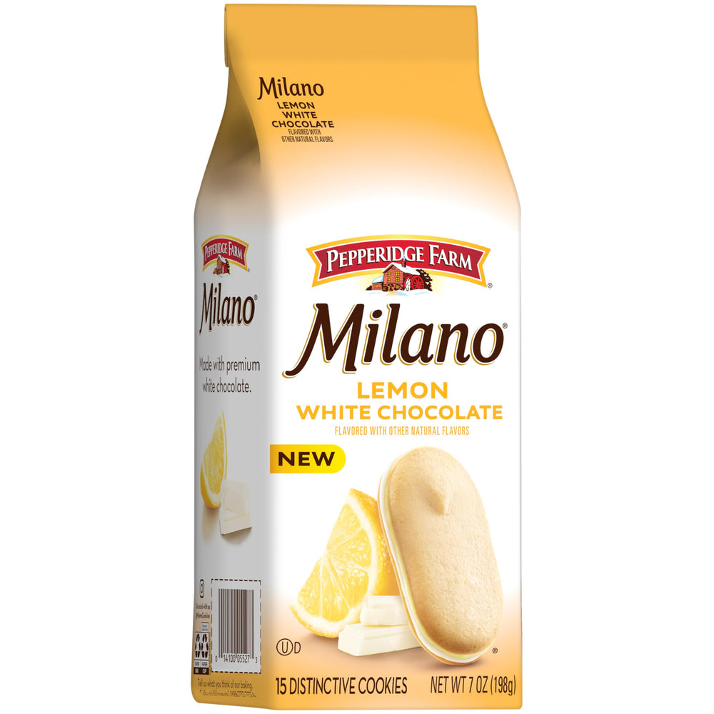 Tea time snack featuring Milano cookies with lemon and white chocolate balance