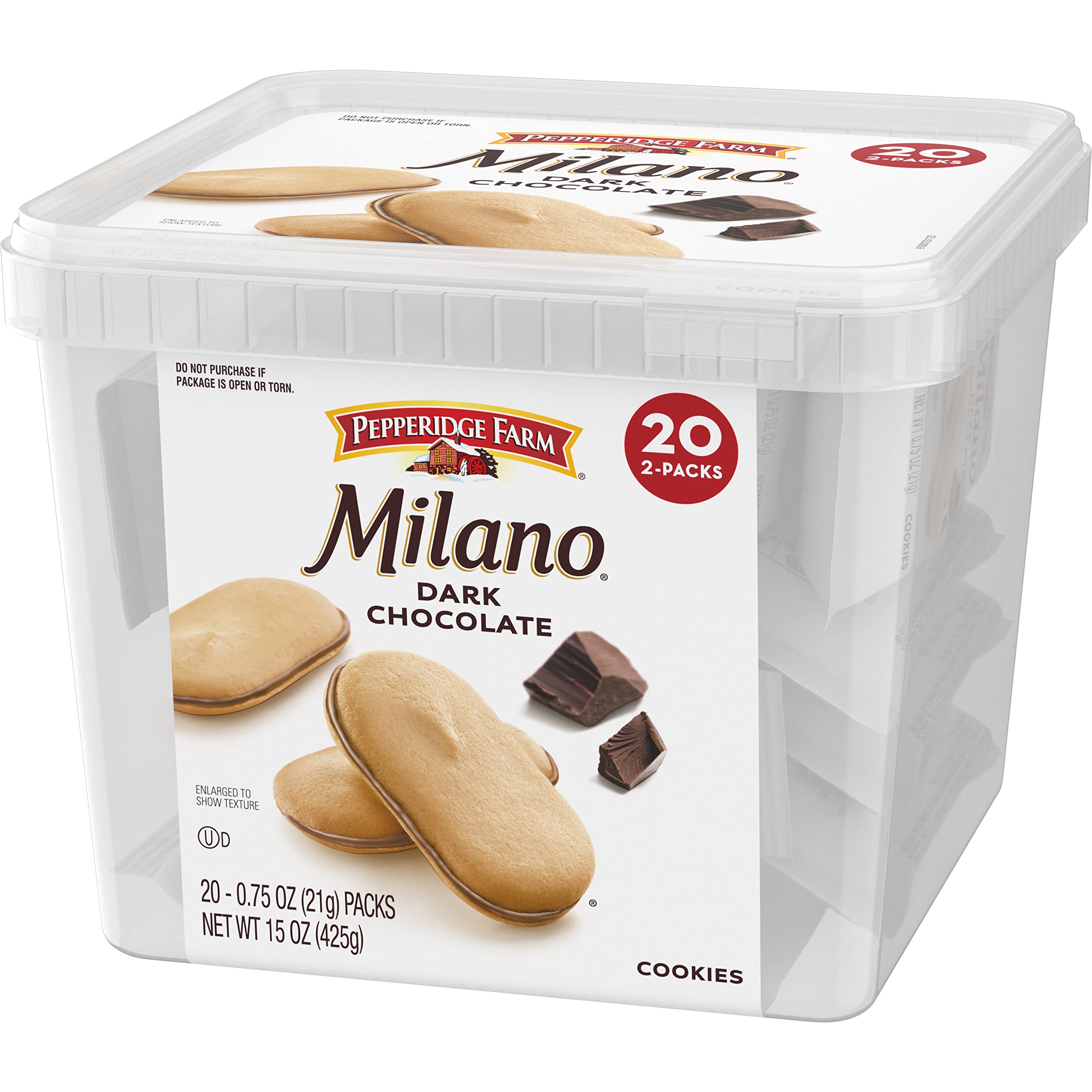 Pepperidge Farm Milano Dark Chocolate as an evening treat with quality ingredients.