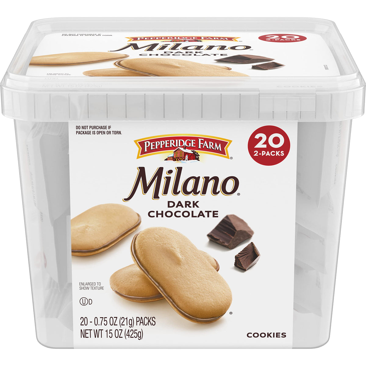 Pepperidge Farm Milano Dark Chocolate pack offers convenient on-the-go snacking.