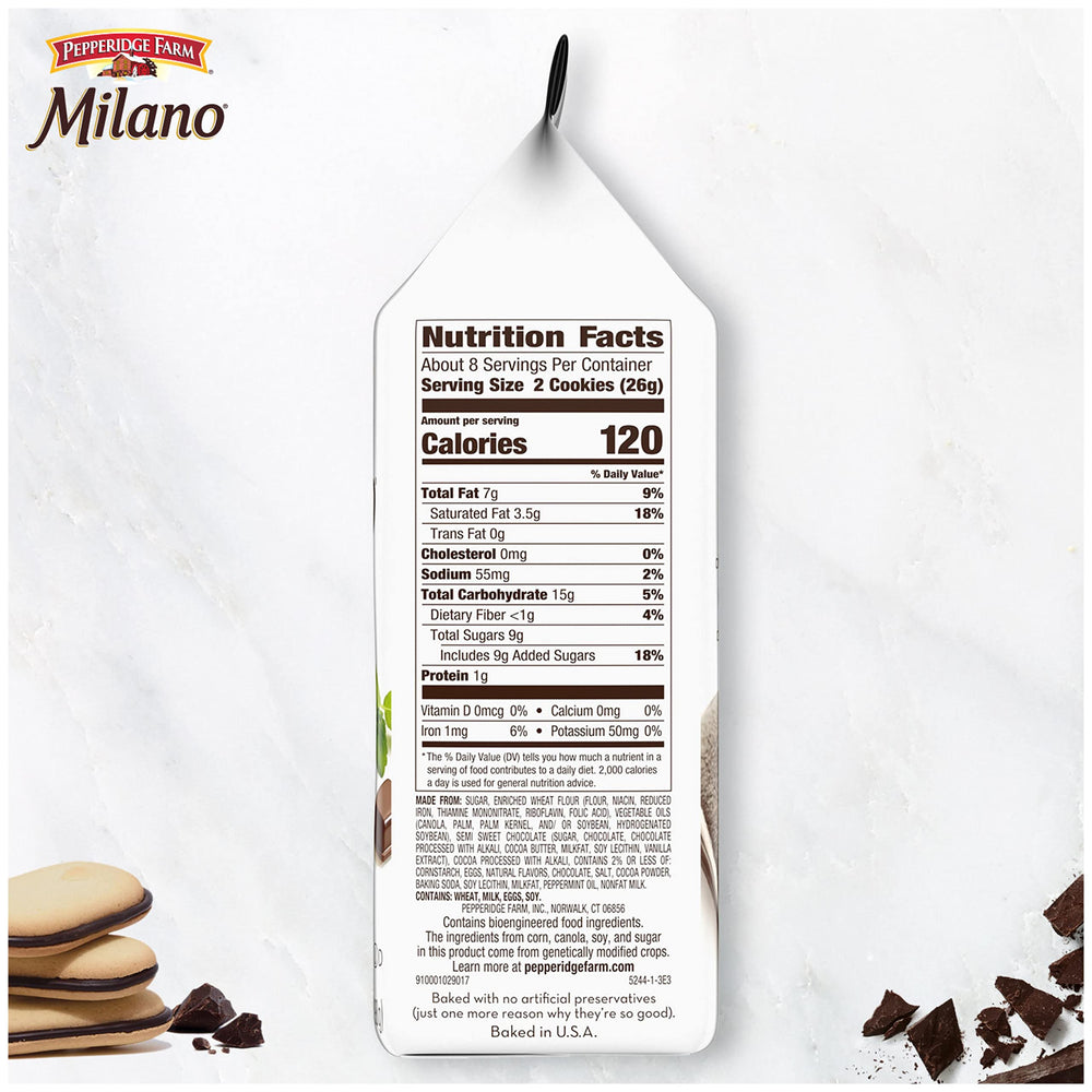 Pepperidge Farm Milano Mint Chocolate Cookies decorated for holidays