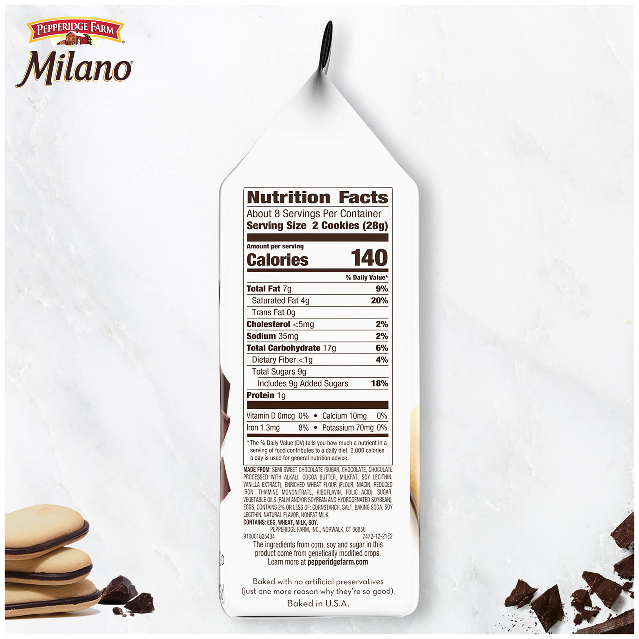 pepperidge farm open bag pouring cookies into a bowl demonstrating pantry-ready convenience