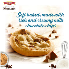 Montauk cookies dunked in cold milk, a classic pairing for comfort.