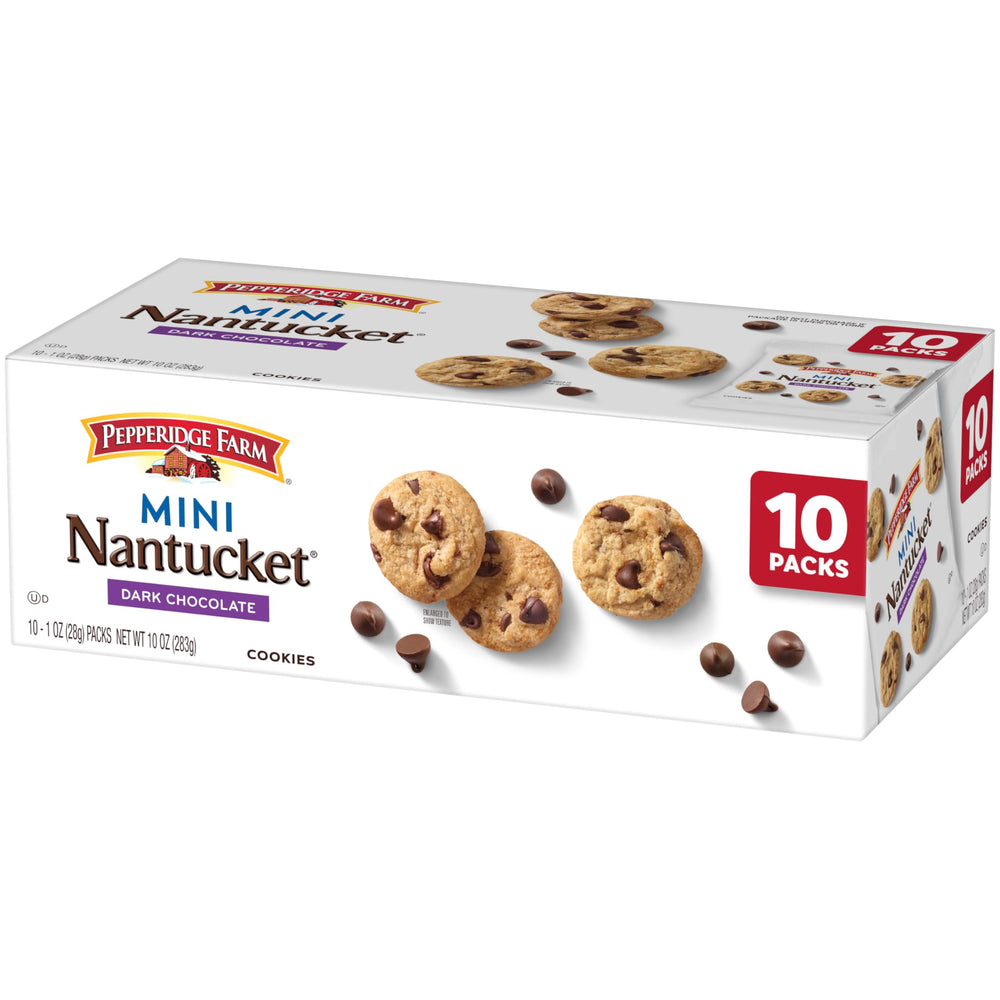 Pepperidge Farm Nantucket mini cookies foil-wrapped – preserves freshness for later.