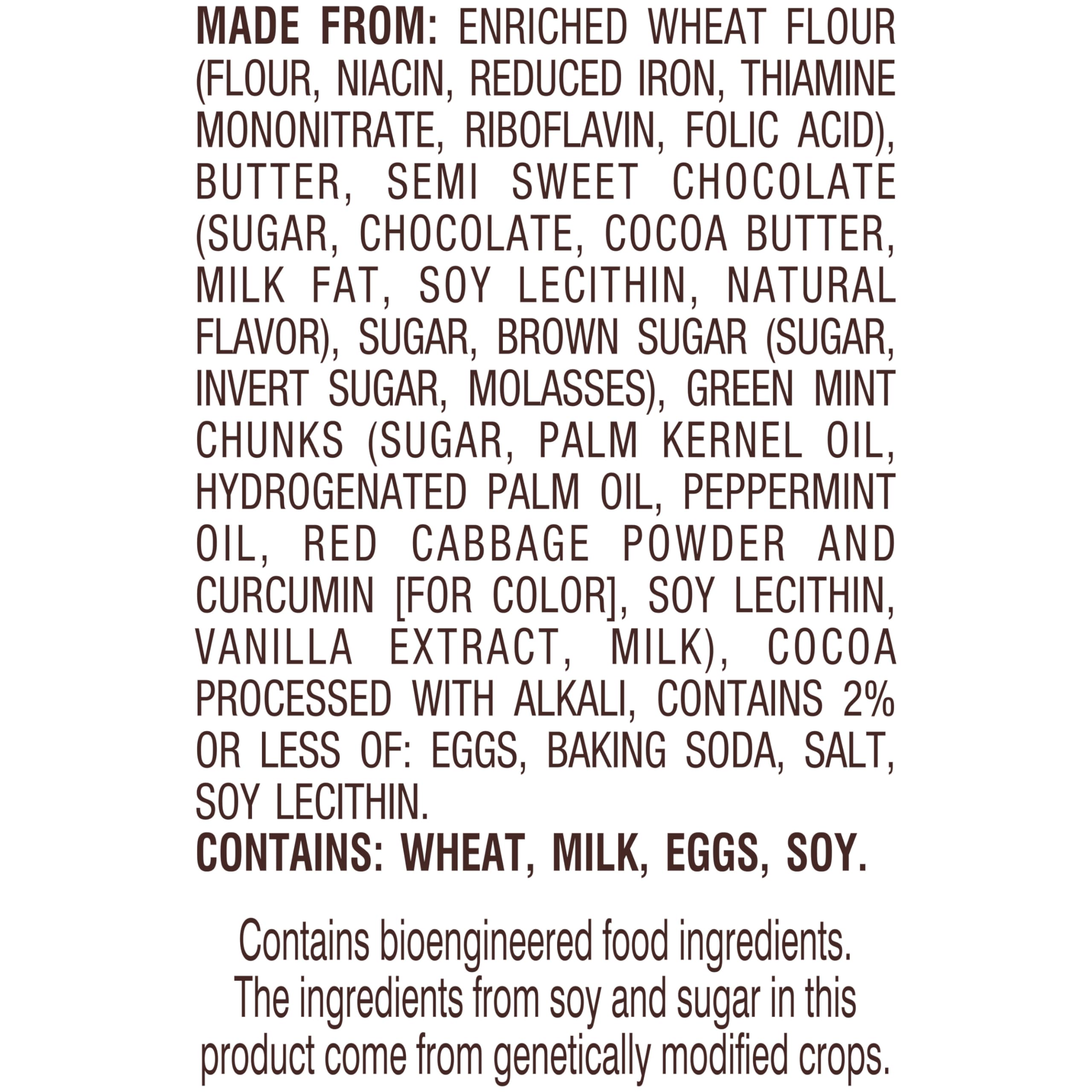 Pepperidge Farm peppermint cocoa cookies bag front, holiday edition