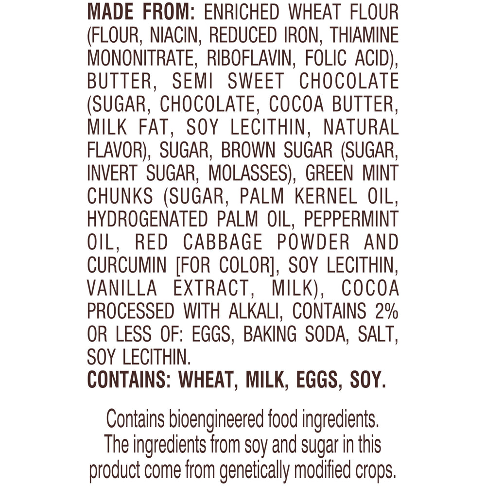 Pepperidge Farm peppermint cocoa cookies bag front, holiday edition