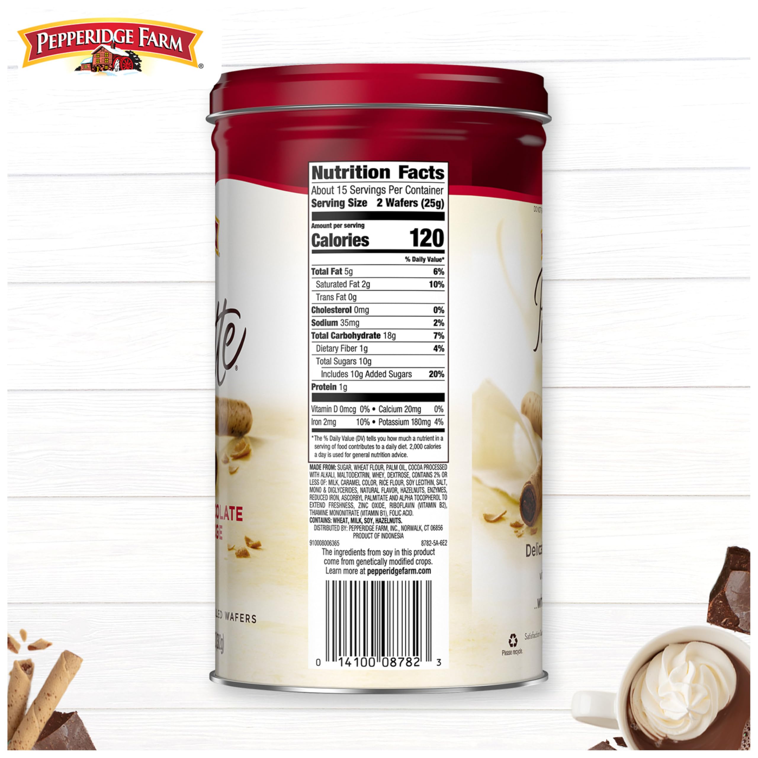 Pepperidge Farm Pirouette gift tin, a refined snack present.