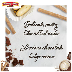 Pepperidge Farm Pirouette wafers on cupcakes, elegant dessert decoration.