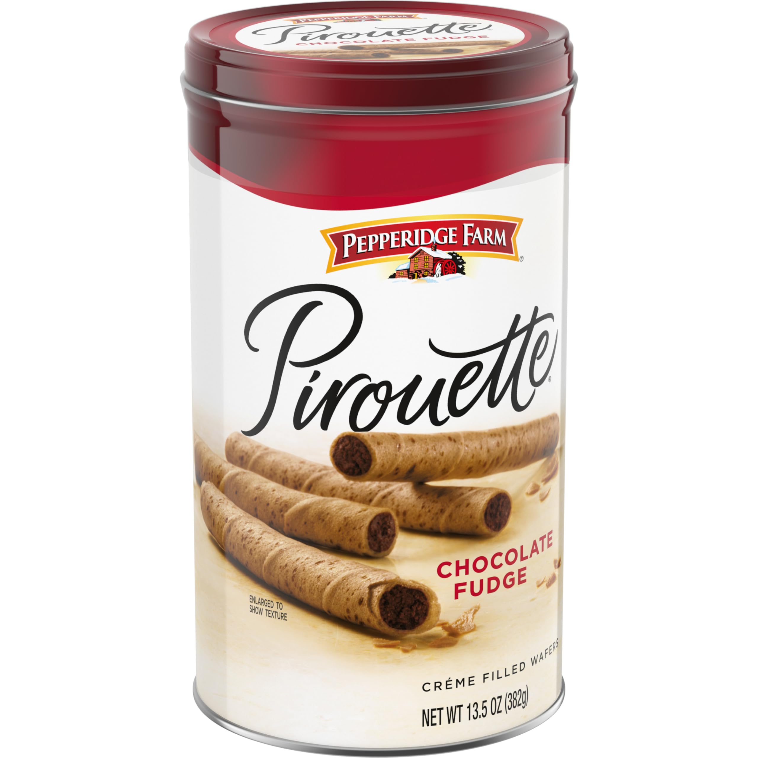 Pepperidge Farm Pirouette wafers on a decorative plate, premium feel.