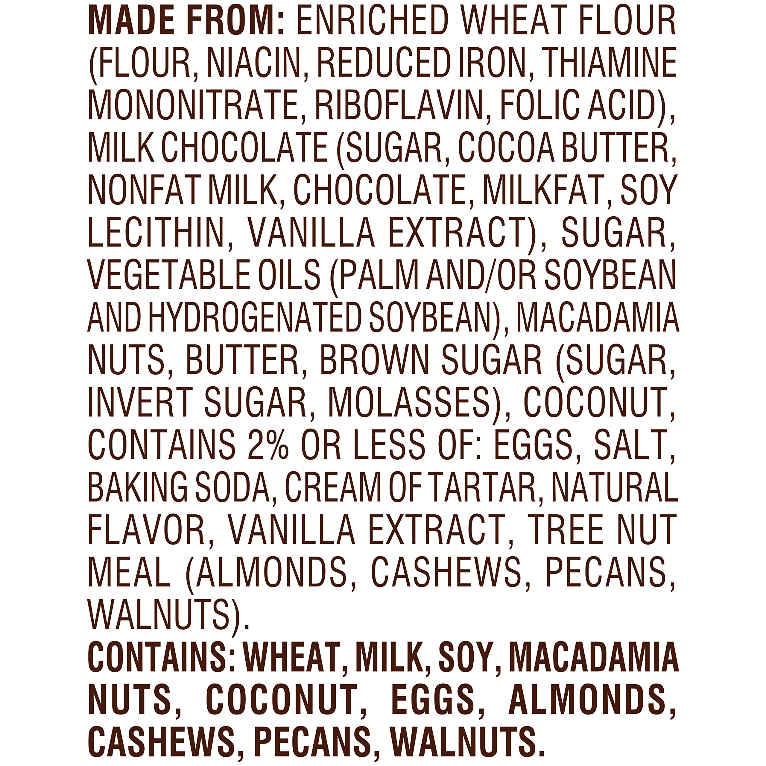 Pepperidge Farm Sausalito macadamia nuts—crunchy texture with premium nuts.