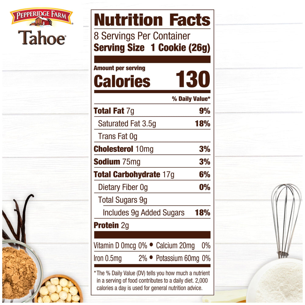 Tahoe cookies close-up showing crisp texture and golden edges for a near-homemade feel.