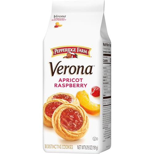 Pepperidge Farm Verona apricot-raspberry thumbprint cookie packaging detail