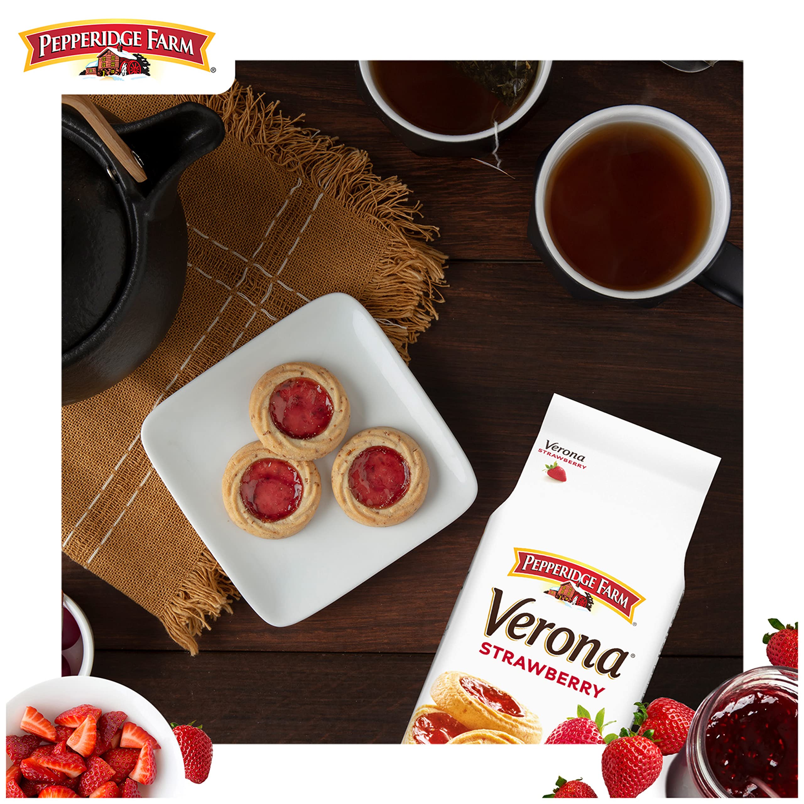 Pepperidge Farm Verona Strawberry Thumbprint Cookies strawberry filling detail