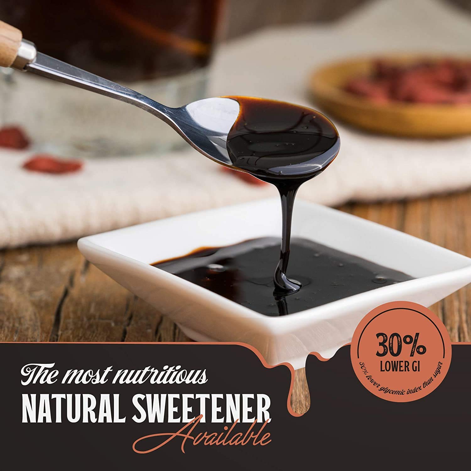 Pepperwood Organics date syrup on yogurt parfait as a tasty topping