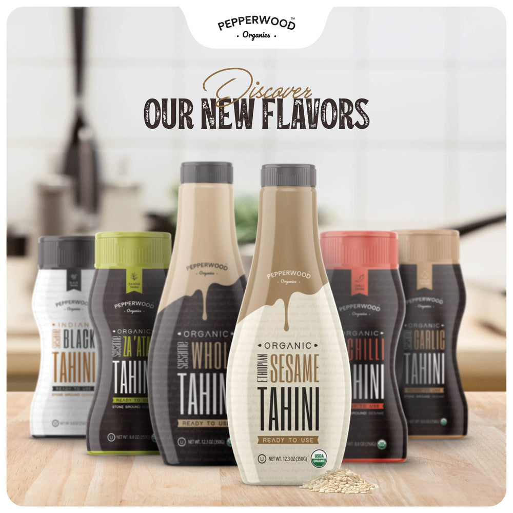 Pepperwood Organics toast-tahini spread enhances breakfast flavor.