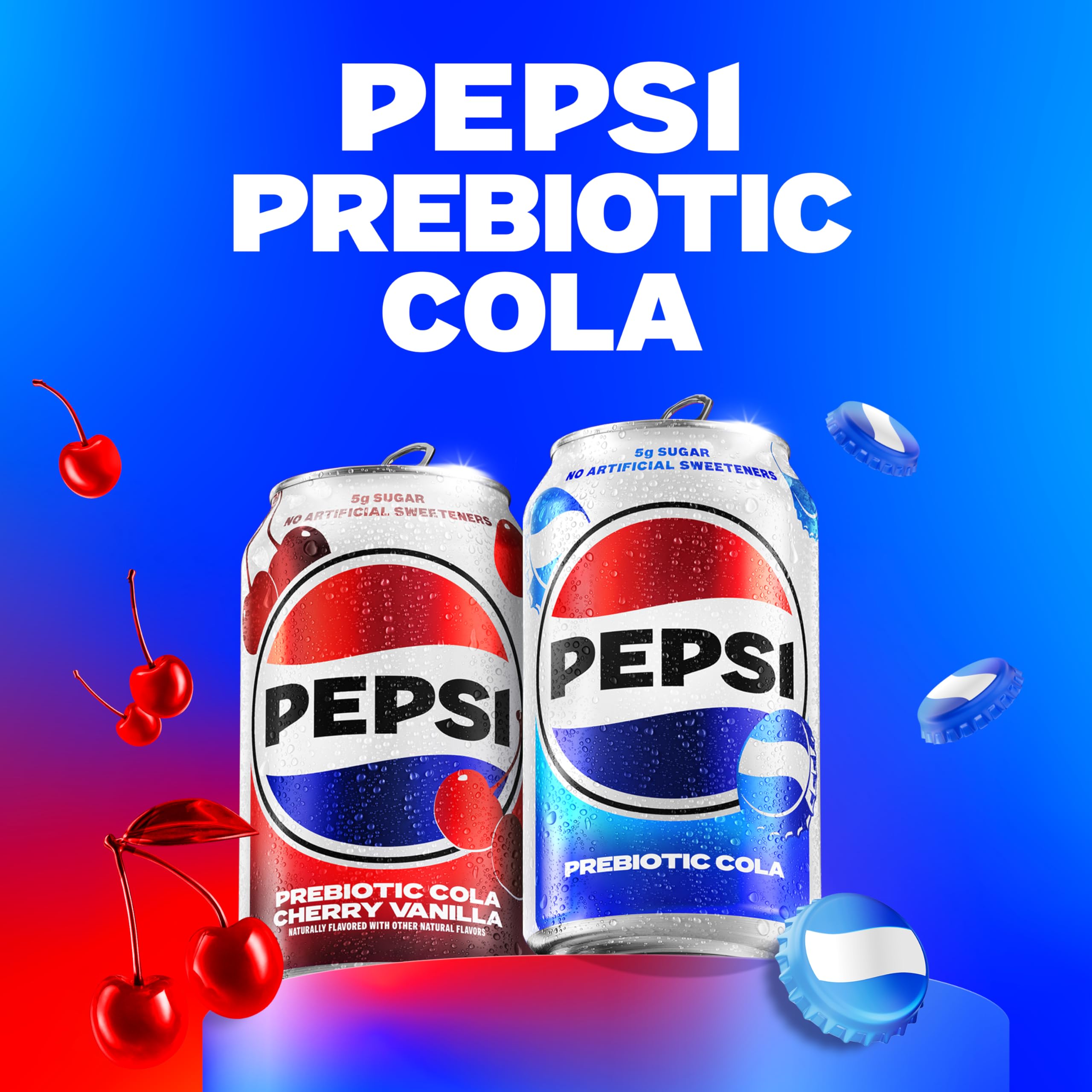 Party table with Pepsi Prebiotic Cola cans for gatherings