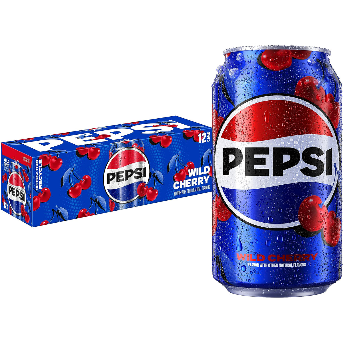 Pepsi Wild Cherry 12oz can pack showing bold flavor ideal for parties