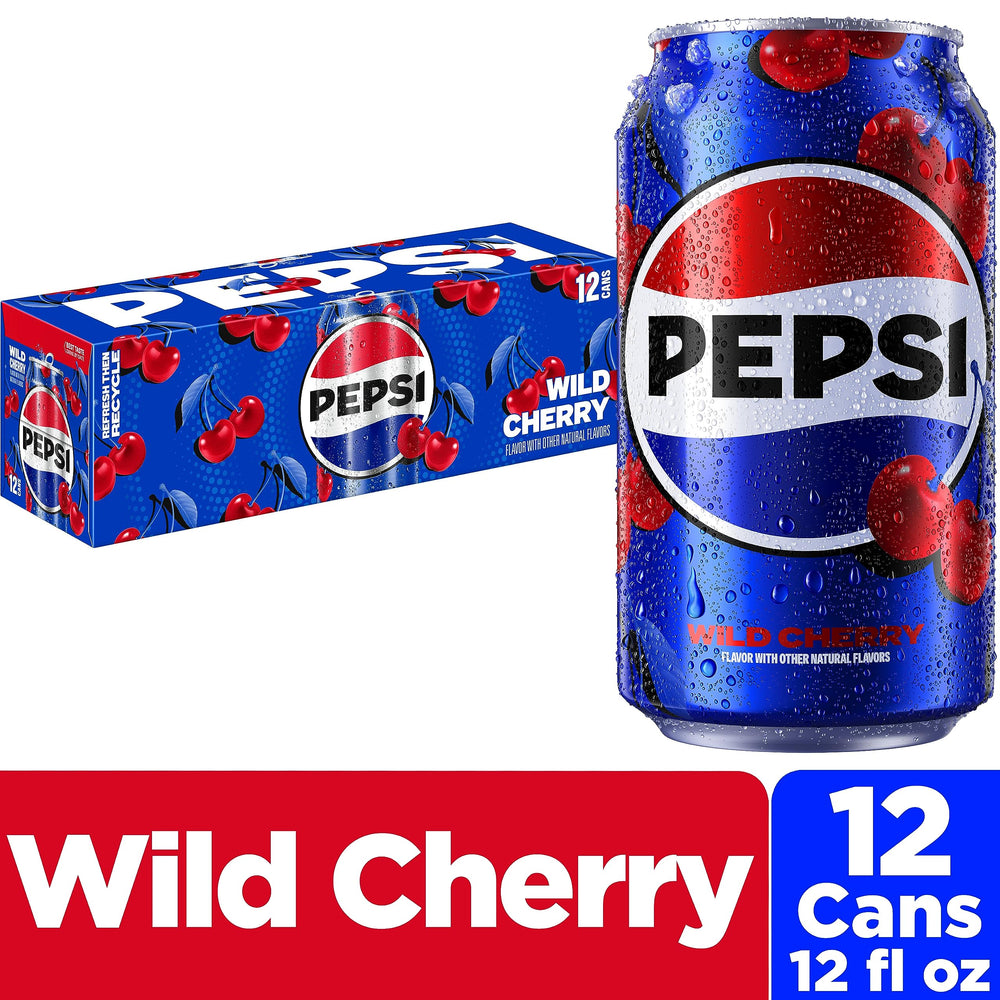 12oz Pepsi Wild Cherry can image suggesting party-ready refreshment