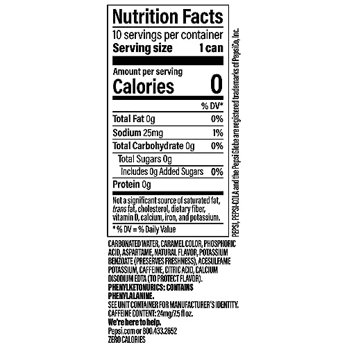 Pepsi Zero Sugar mini cans front label highlights zero sugar and bold cola flavor.