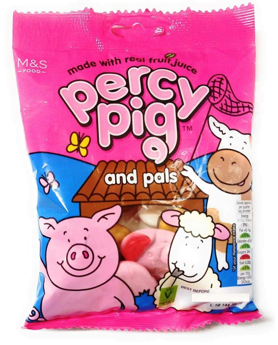 Percy Pigs and Pals candies made in Germany for Marks and Spencer, trusted confection quality.