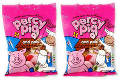 Percy Pigs and Pals pig shaped candies in two 170g bags for sharing moments.