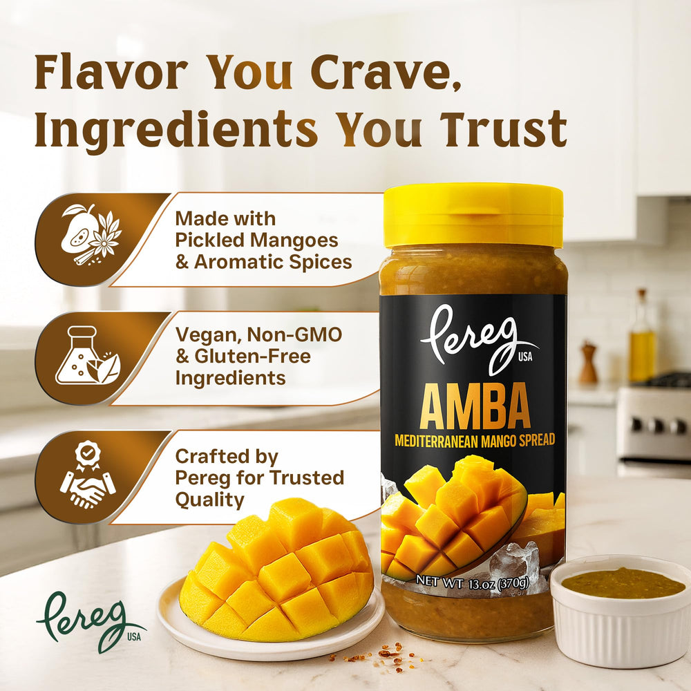 Pereg Amba sauce as shawarma topping adding authentic Middle Eastern flair.