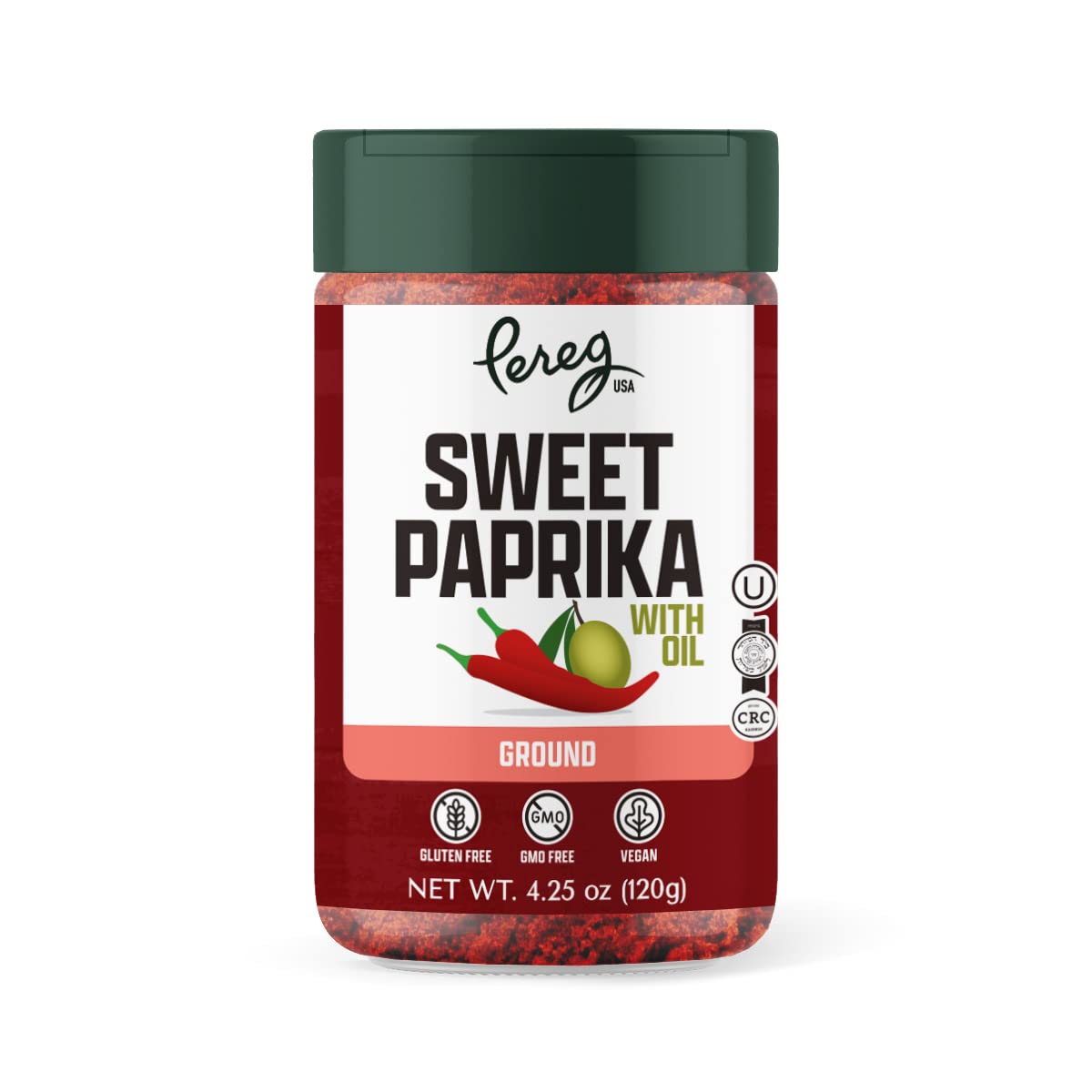 Pereg Hungarian-style sweet paprika with oil bottle offering a rich, balanced flavor for any dish.