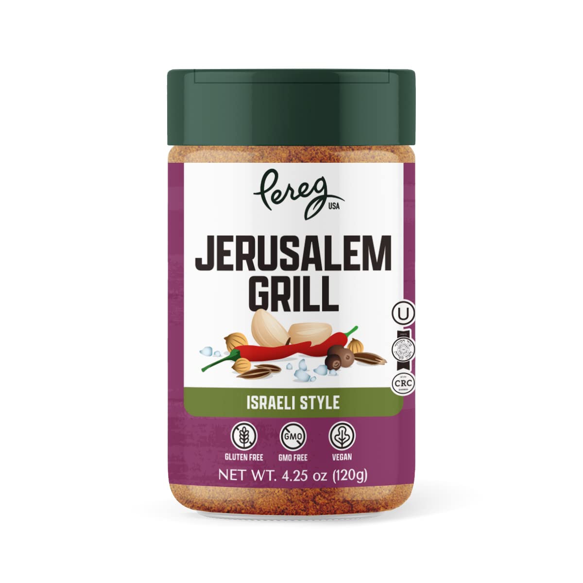 Pereg Jerusalem Spice jar front view for ready-to-season meals and flavorful grilling.