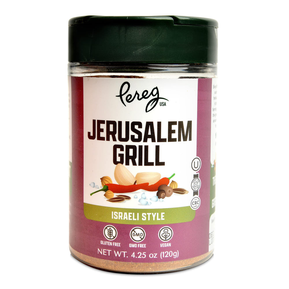 Pereg Jerusalem Spice sprinkled on sautéed vegetables releasing fragrant flavors.